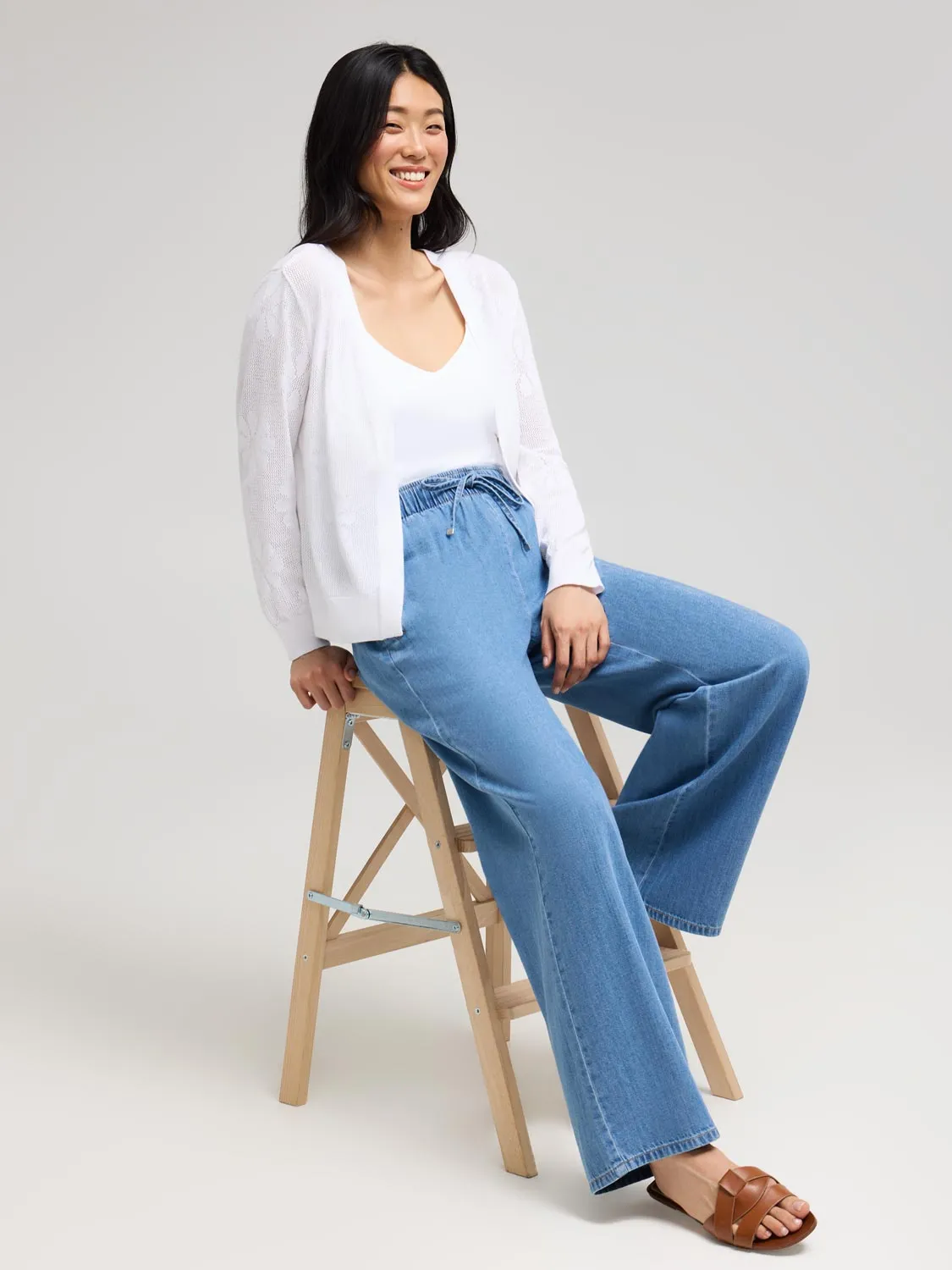 Denim Wide-Leg Pants sold by Suzy Shier product image thumbnail 2