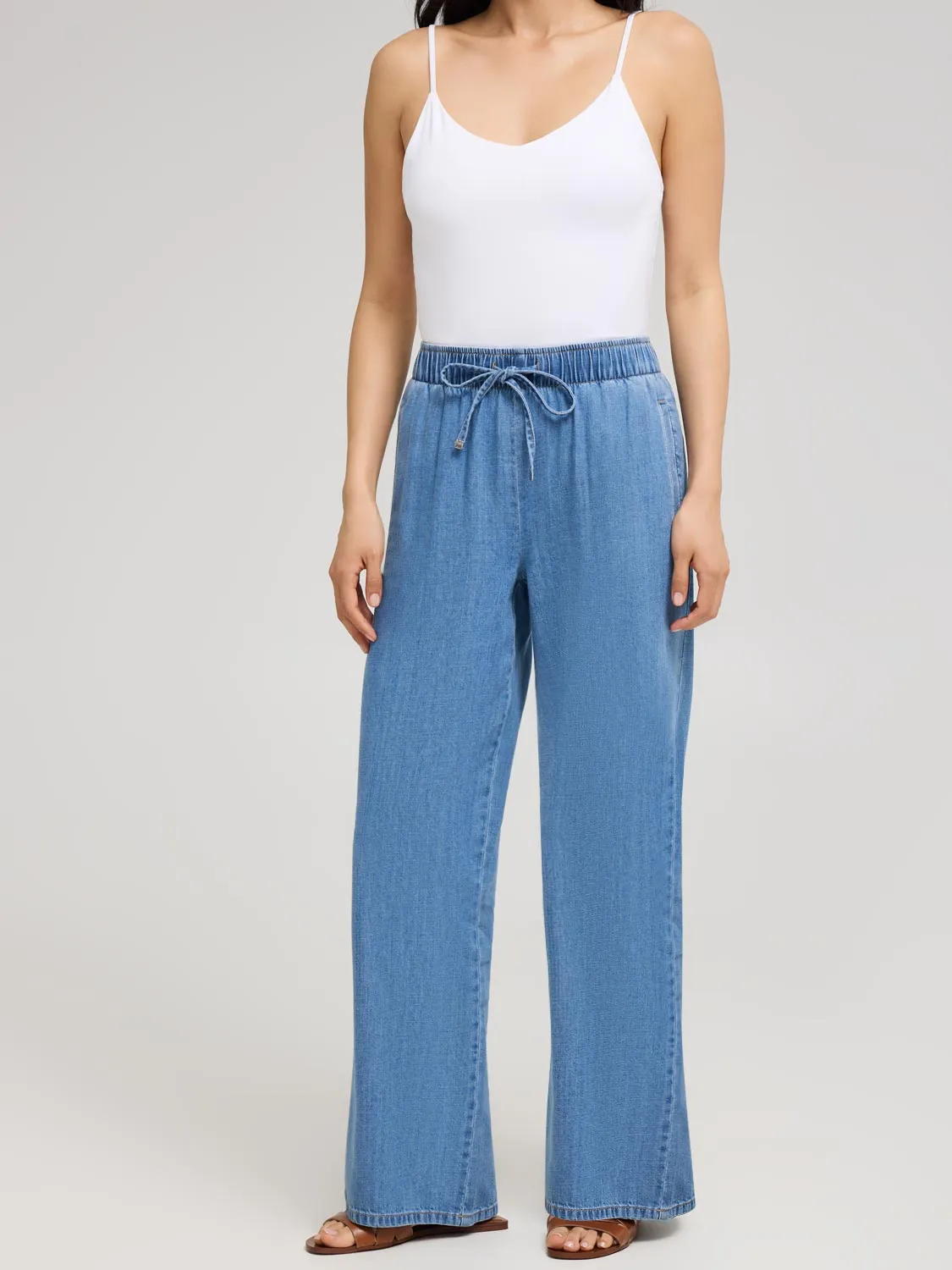 Denim Wide-Leg Pants sold by Suzy Shier product image thumbnail 3