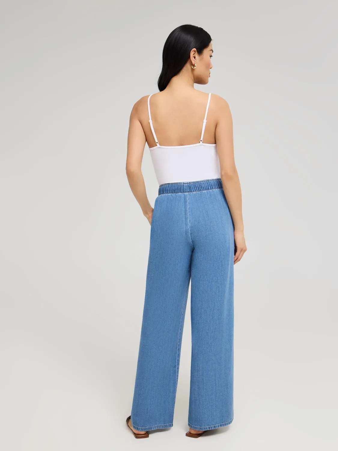 Denim Wide-Leg Pants sold by Suzy Shier product image thumbnail 4