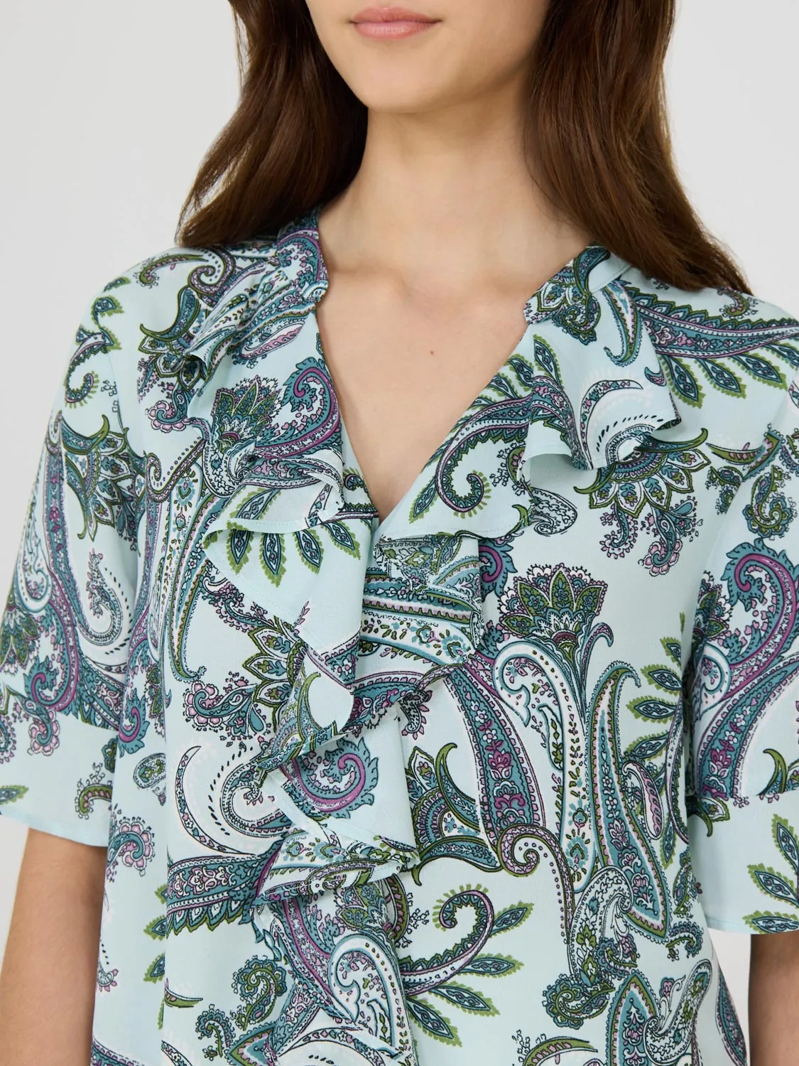 Paisley Print Split Neck Chiffon Blouse sold by Suzy Shier product image thumbnail 3