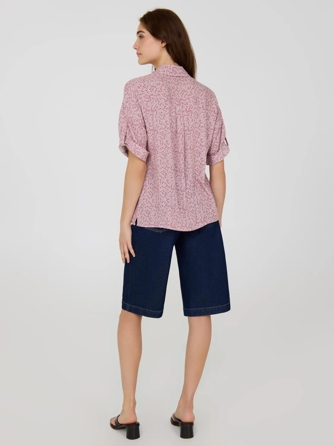 Ditsy Print Short Sleeve Blouse sold by Suzy Shier product image thumbnail 4