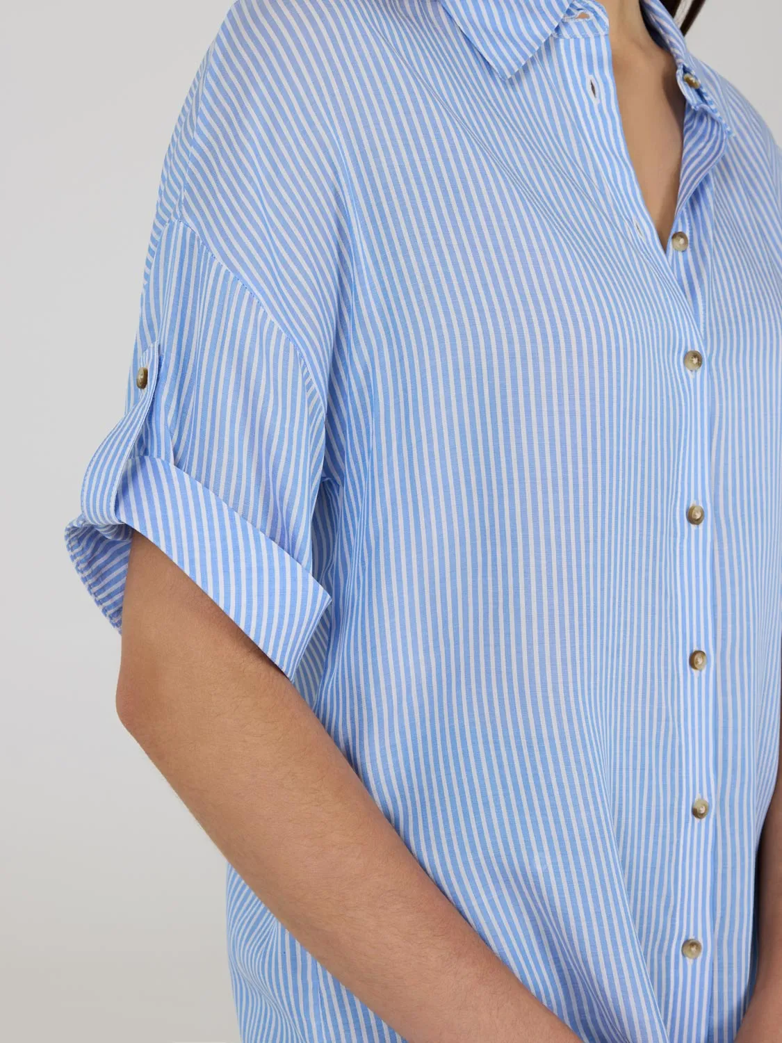 Striped Short Sleeve Blouse sold by Suzy Shier product image thumbnail 4