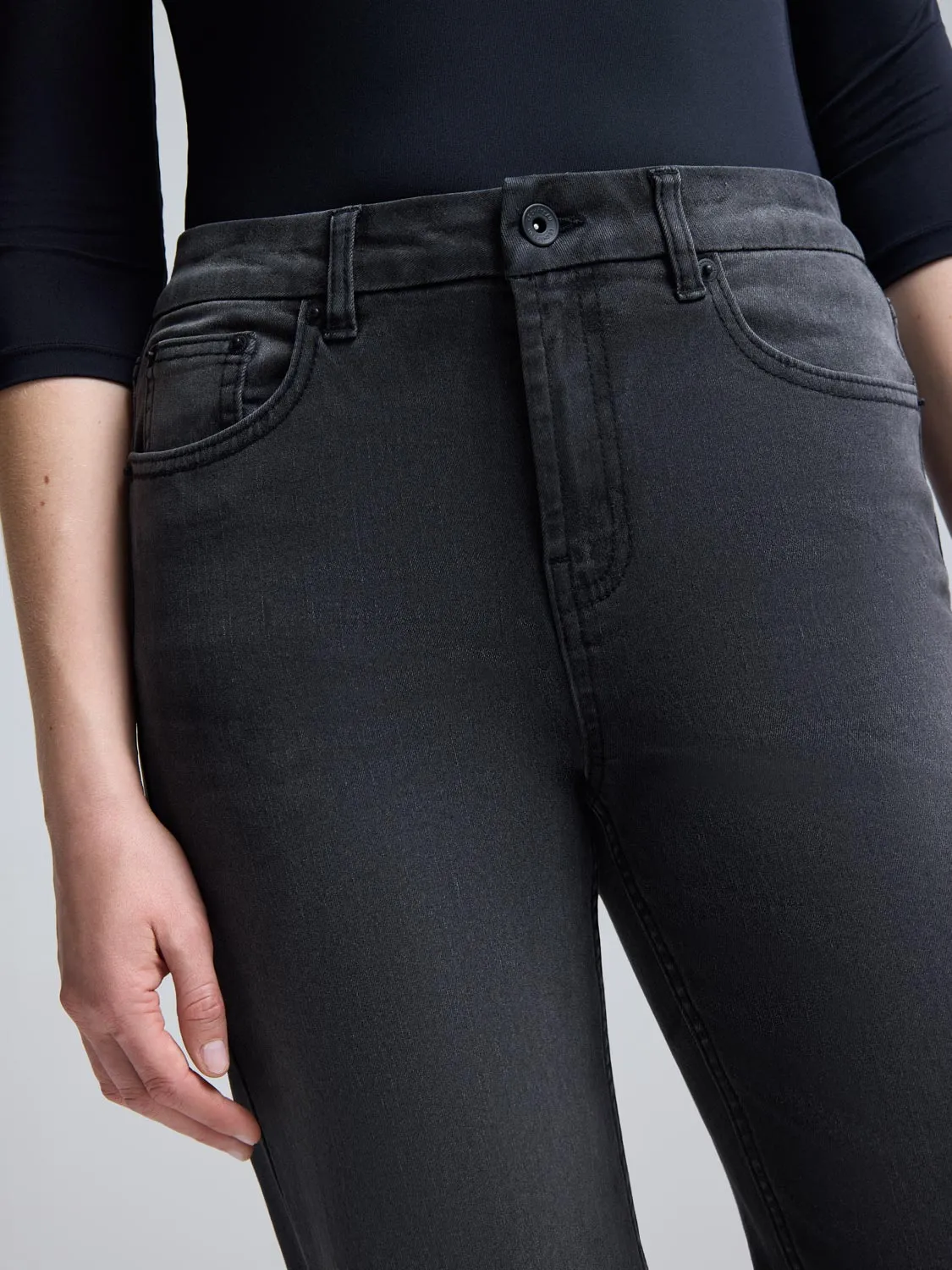 Grey Denim Straight-Leg Jeans sold by Suzy Shier product image thumbnail 2