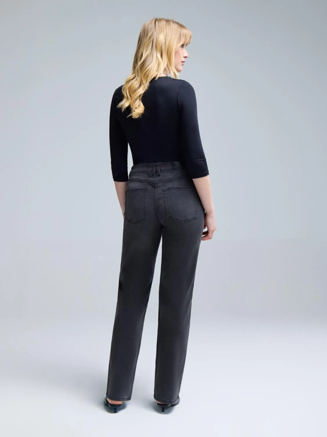 Grey Denim Straight-Leg Jeans sold by Suzy Shier product image thumbnail 4