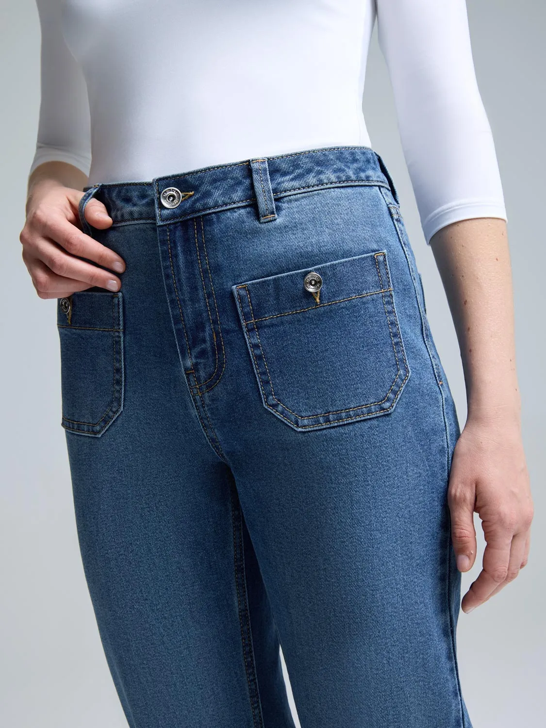 Medium Wash Straight-Leg Jeans sold by Suzy Shier product image thumbnail 3