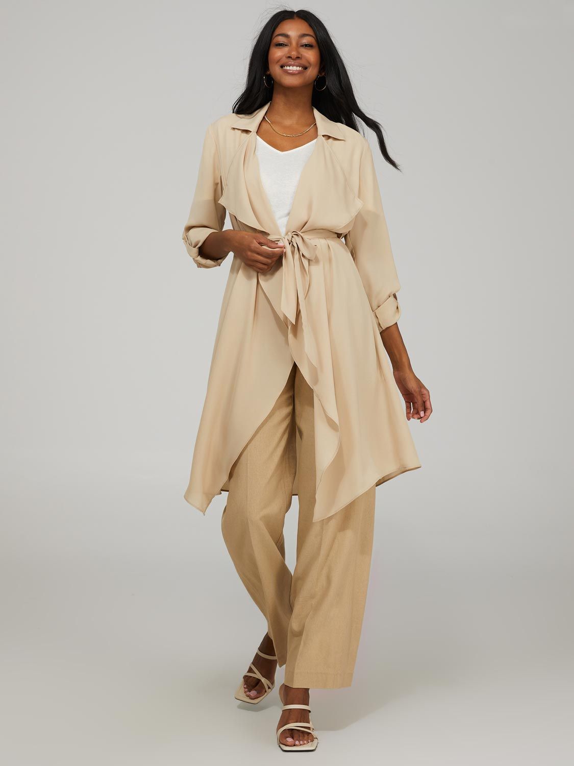 Long Chiffon Duster sold by Suzy Shier