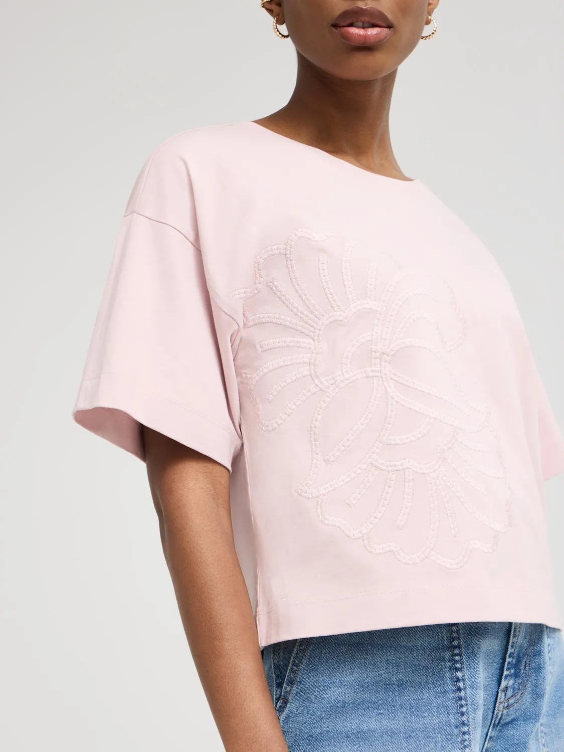 Flower Embroidered T-Shirt sold by Suzy Shier product image thumbnail 2