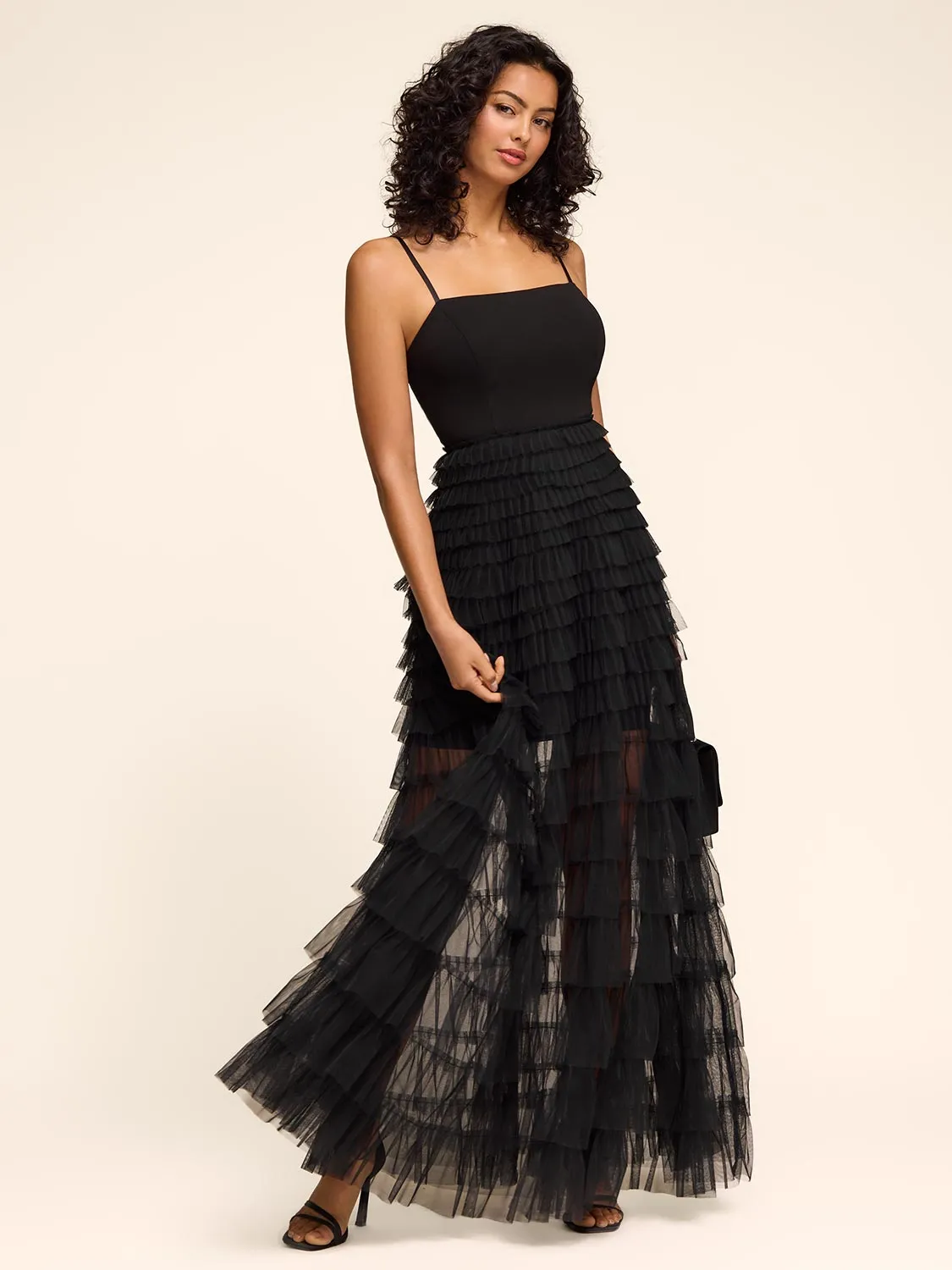 Tiered Gown With Tulle Skirt sold by Suzy Shier product image thumbnail 2