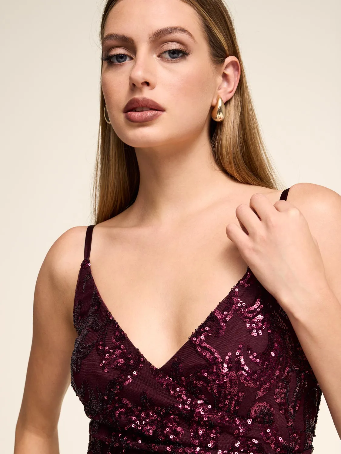 Crossover Sequin Gown sold by Suzy Shier product image thumbnail 4