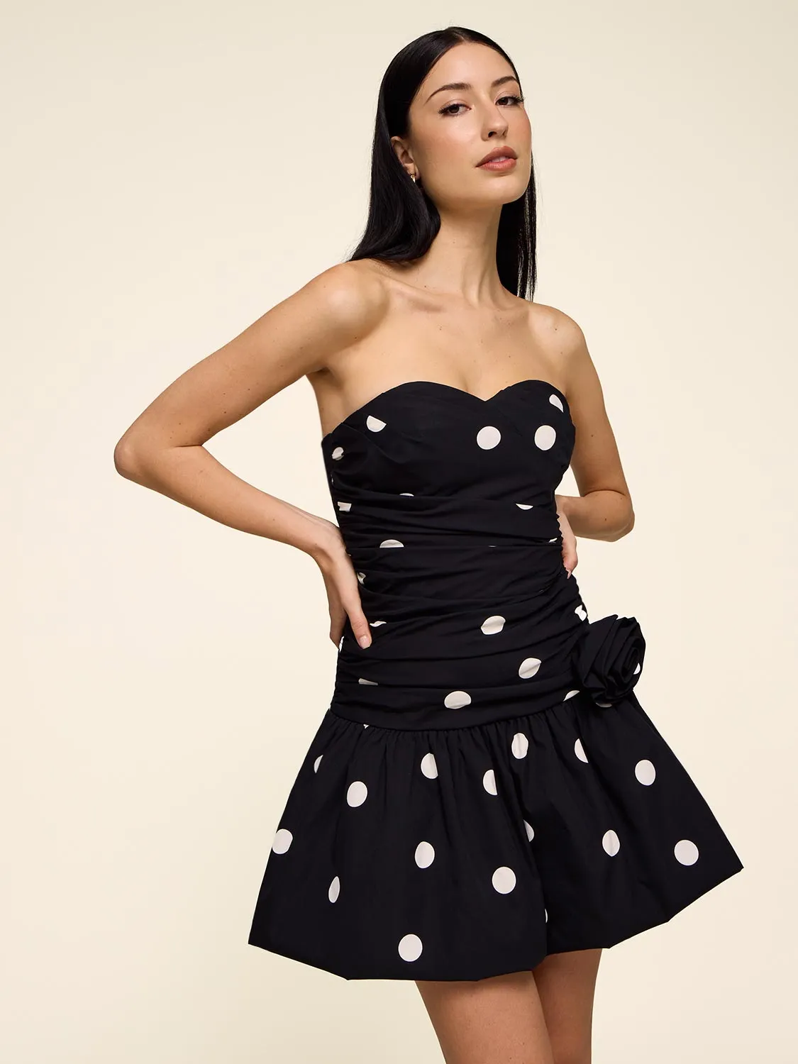 Polka Dot Mini Dress With Bubble Hem sold by Suzy Shier product image thumbnail 3