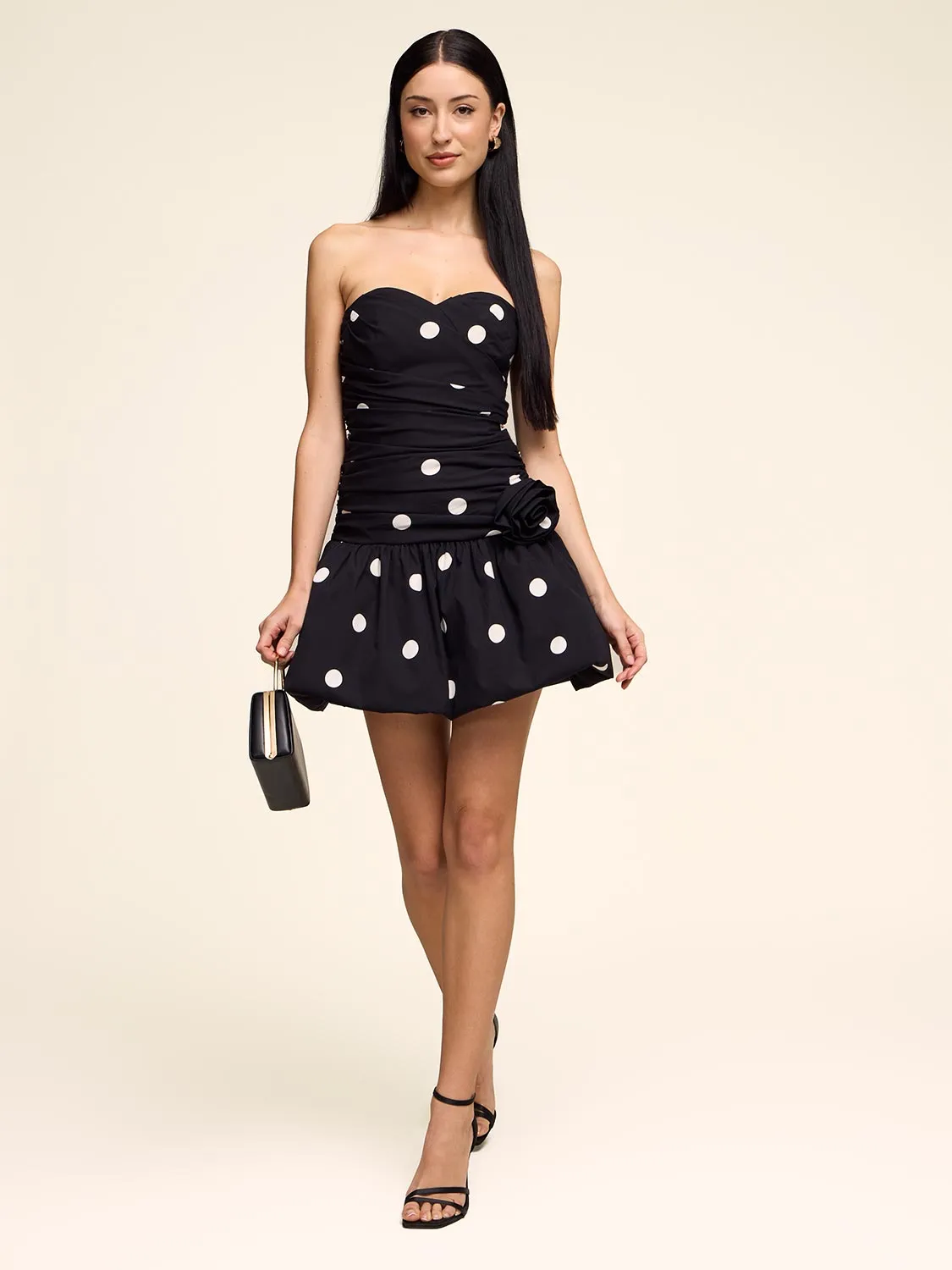 Polka Dot Mini Dress With Bubble Hem sold by Suzy Shier product image thumbnail 2