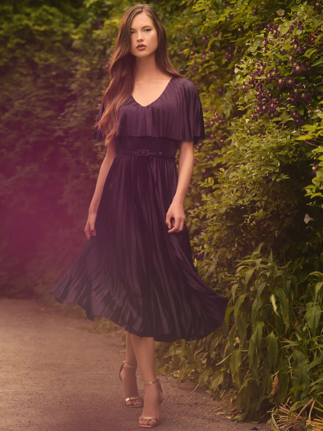 Fit & Flare Pleated Midi Dress sold by Suzy Shier