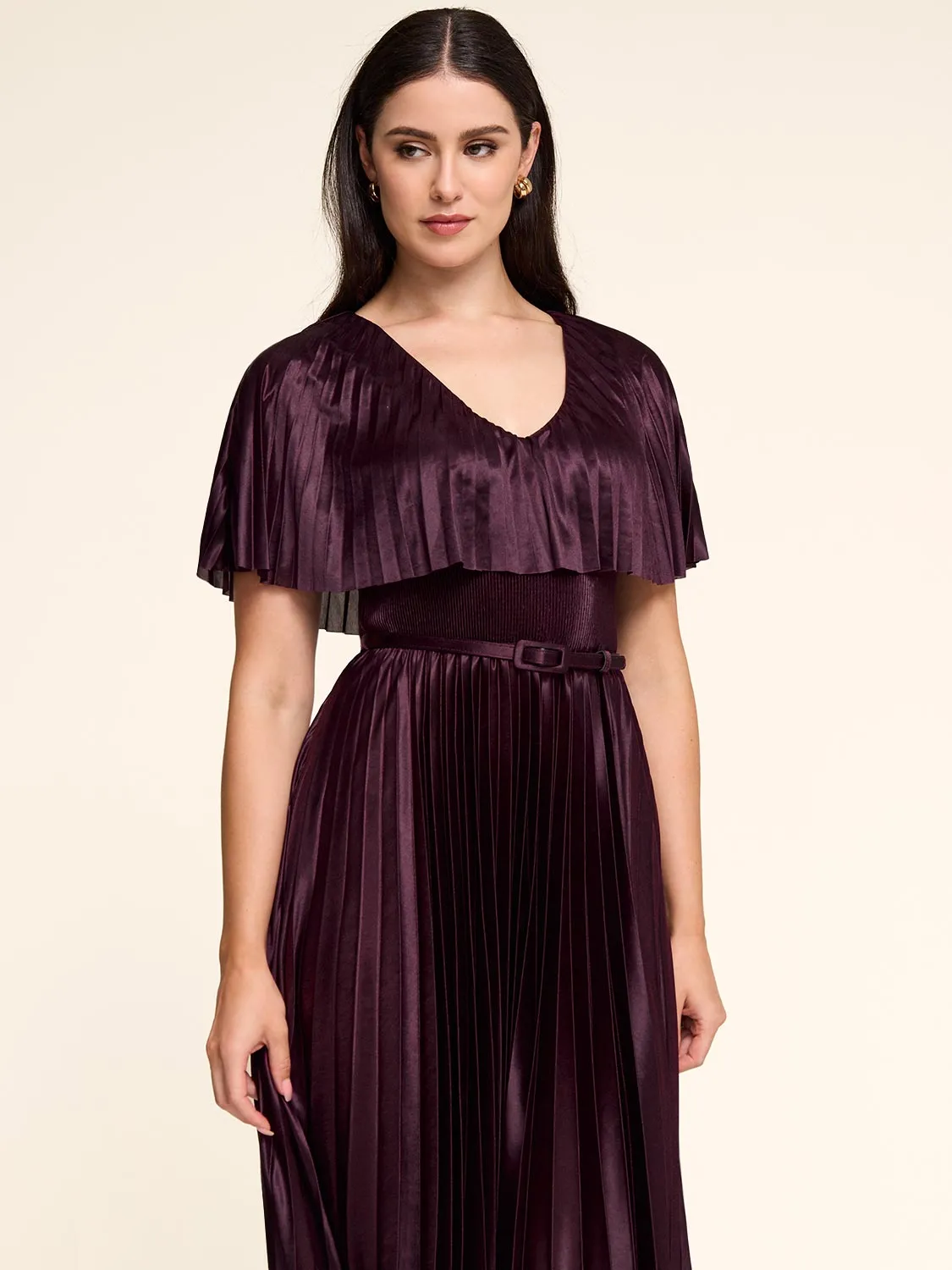 Fit & Flare Pleated Midi Dress sold by Suzy Shier product image thumbnail 4