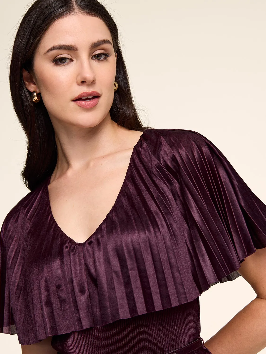 Fit & Flare Pleated Midi Dress sold by Suzy Shier product image thumbnail 3