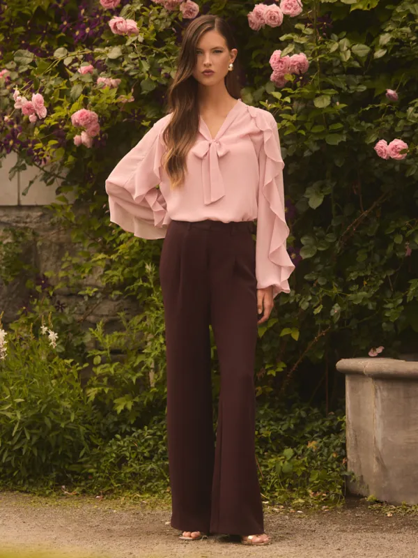 High-Waisted Wide-Leg Pleated Pant sold by Suzy Shier