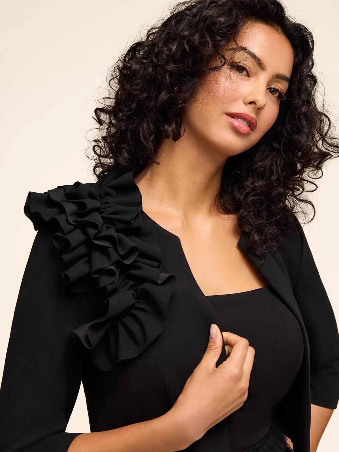 3/4 Sleeve Bolero With Ruffles sold by Suzy Shier product image thumbnail 2
