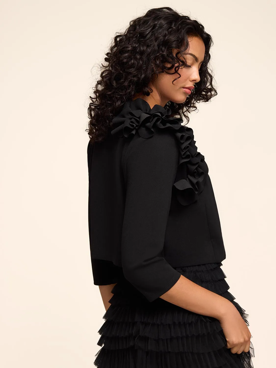 3/4 Sleeve Bolero With Ruffles sold by Suzy Shier product image thumbnail 4