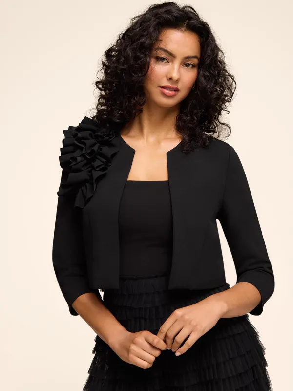 3/4 Sleeve Bolero With Ruffles sold by Suzy Shier
