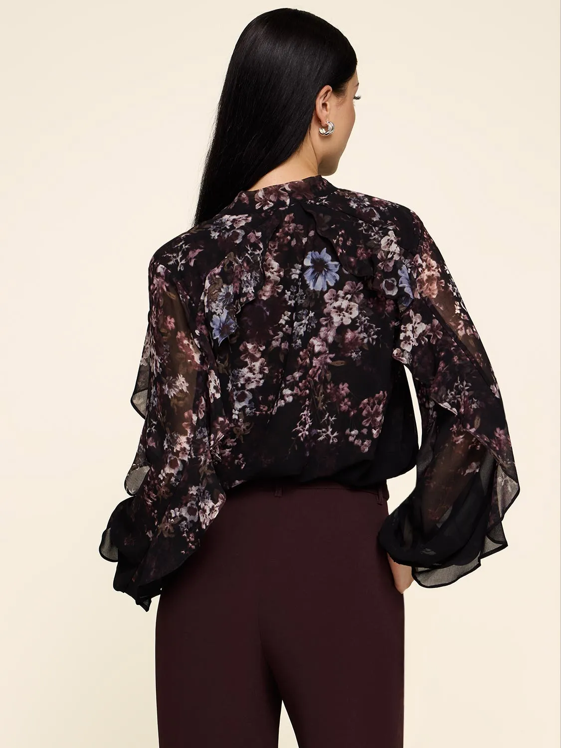 Long Sleeve Floral Blouse sold by Suzy Shier product image thumbnail 5