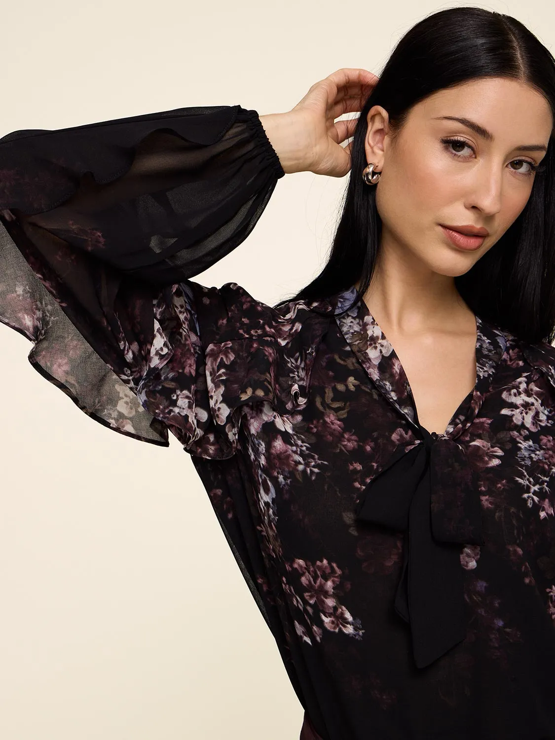 Long Sleeve Floral Blouse sold by Suzy Shier product image thumbnail 4