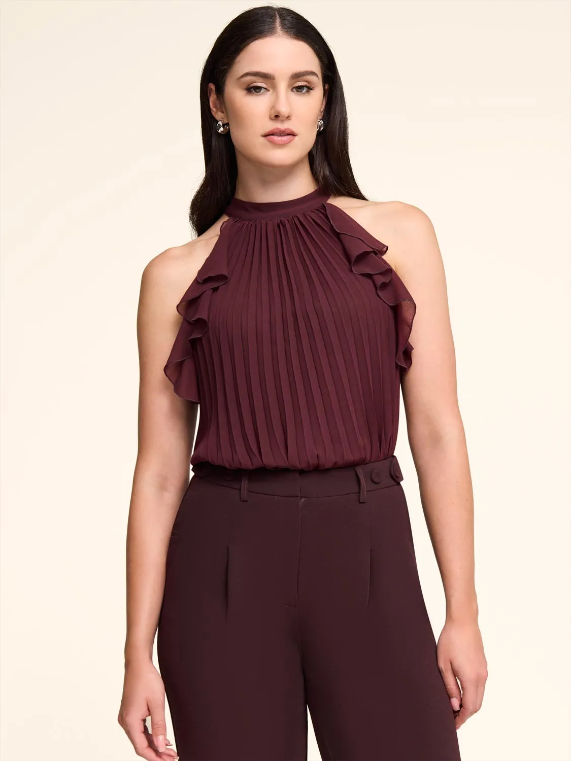 Mock Neck Pleated Top sold by Suzy Shier product image thumbnail 2