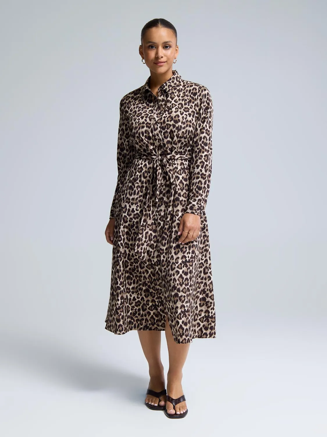 Animal Print Midi Shirt Dress sold by Suzy Shier product image thumbnail 2