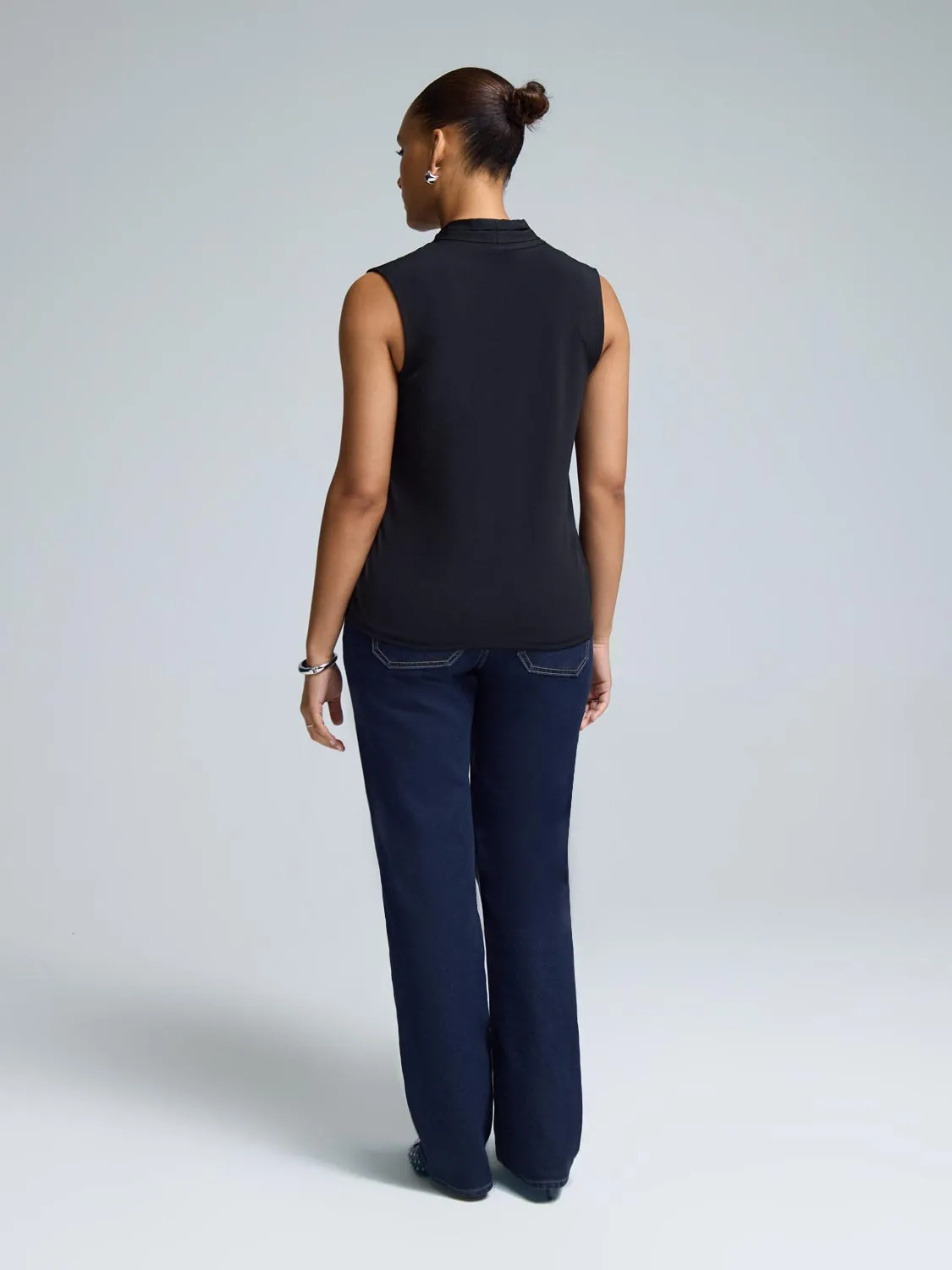 Sleeveless Pleated V-Neck Top sold by Suzy Shier product image thumbnail 3