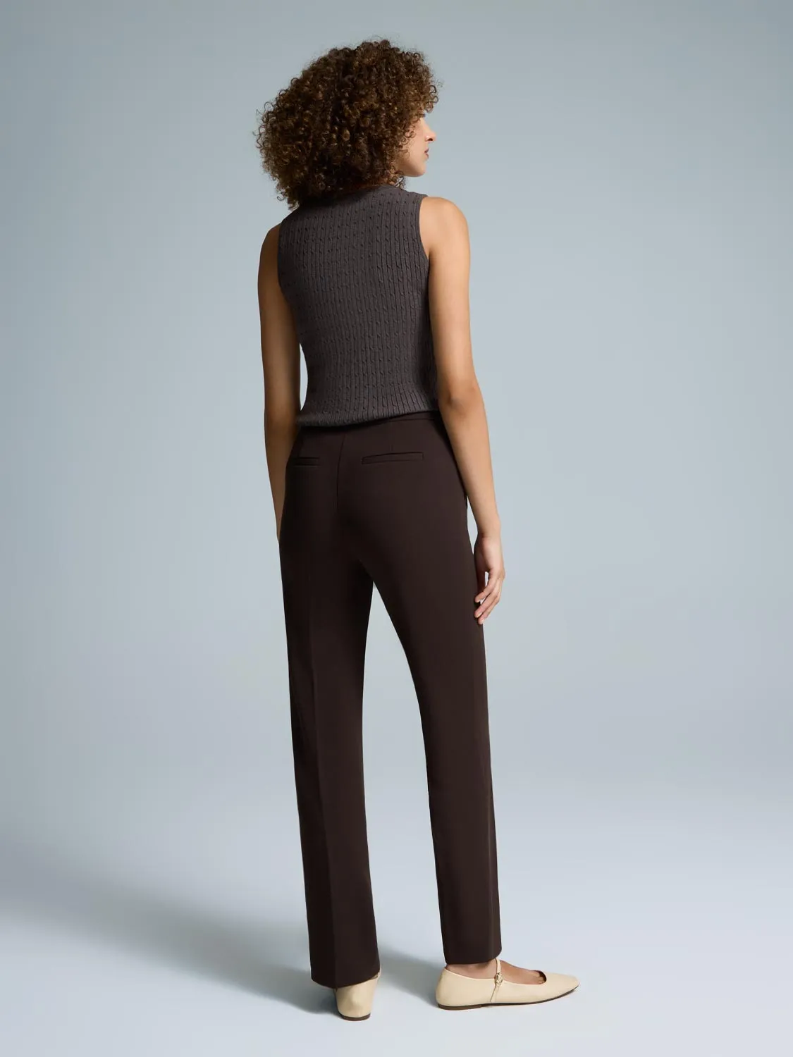 Straight Leg Clean Front Crepe Pants sold by Suzy Shier product image thumbnail 4