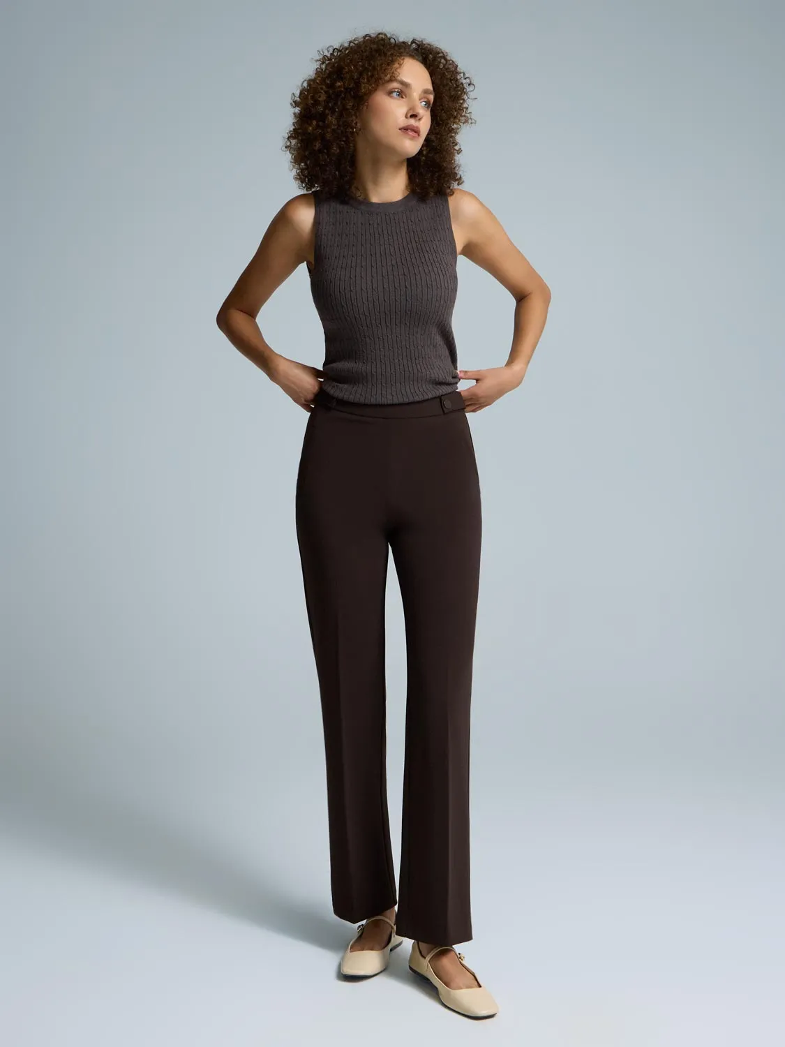 Straight Leg Clean Front Crepe Pants sold by Suzy Shier product image thumbnail 3