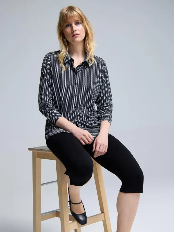 Button-Up Polka-Dot Blouse sold by Suzy Shier