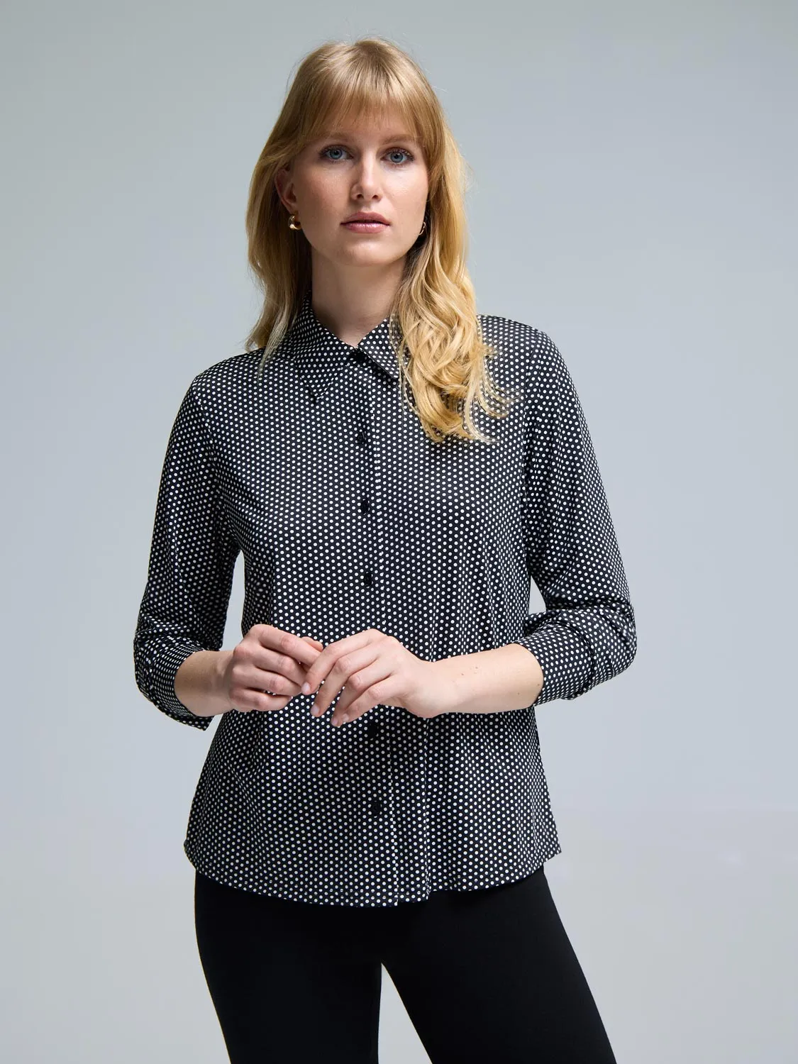 Button-Up Polka-Dot Blouse sold by Suzy Shier product image thumbnail 2