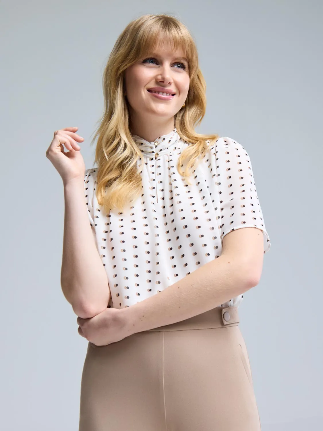 Polka Dot Chiffon Top sold by Suzy Shier