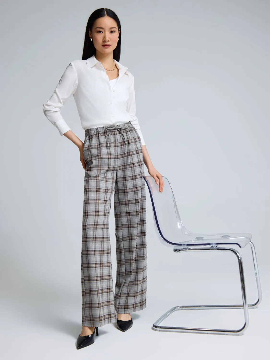 Wide-Leg Plaid Pants sold by Suzy Shier