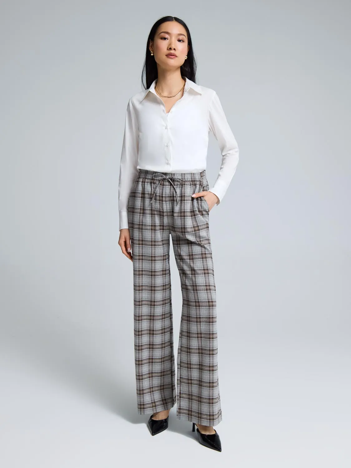 Wide-Leg Plaid Pants sold by Suzy Shier product image thumbnail 3