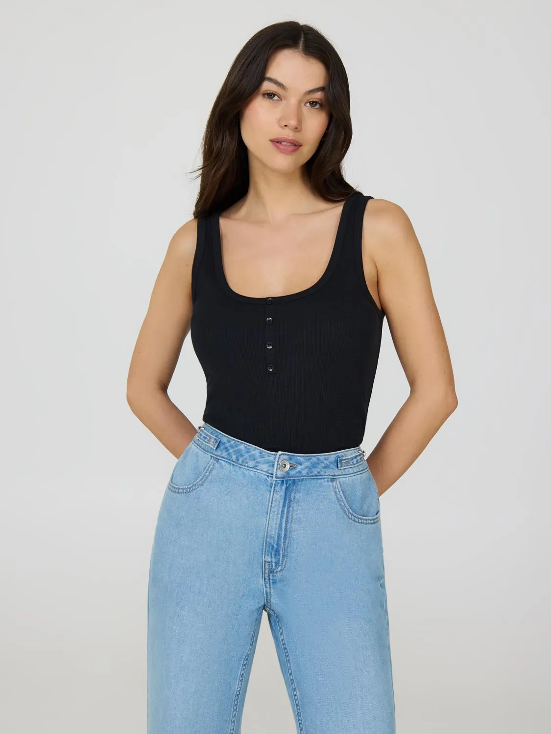 Scoop Neck Sleeveless Ribbed Top sold by Suzy Shier