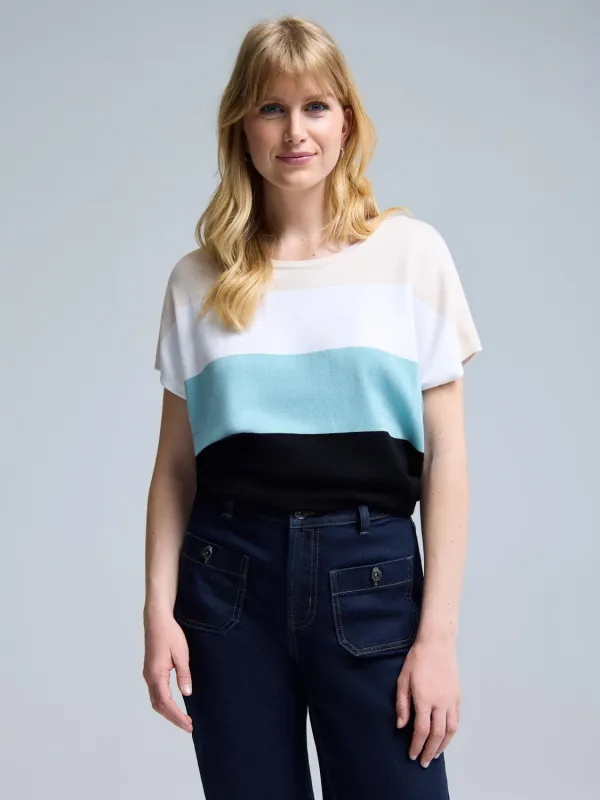 Colour Block Crew Neck Light Sweater sold by Suzy Shier