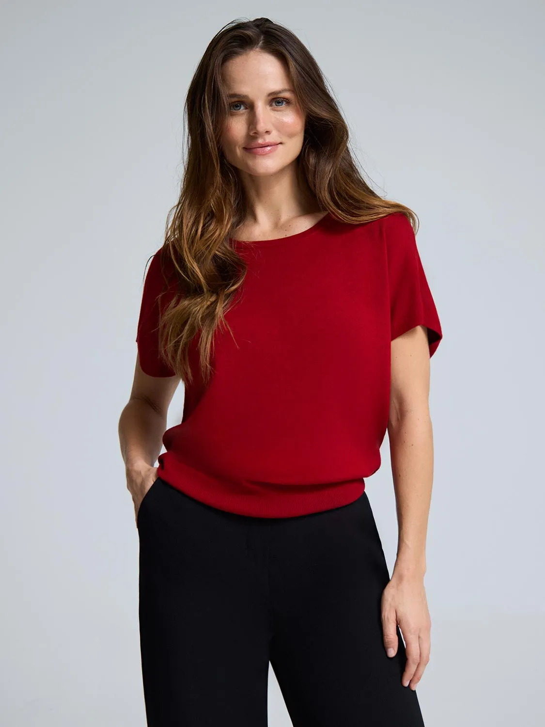 Short Sleeve Crew Neck Sweater sold by Suzy Shier product image thumbnail 4