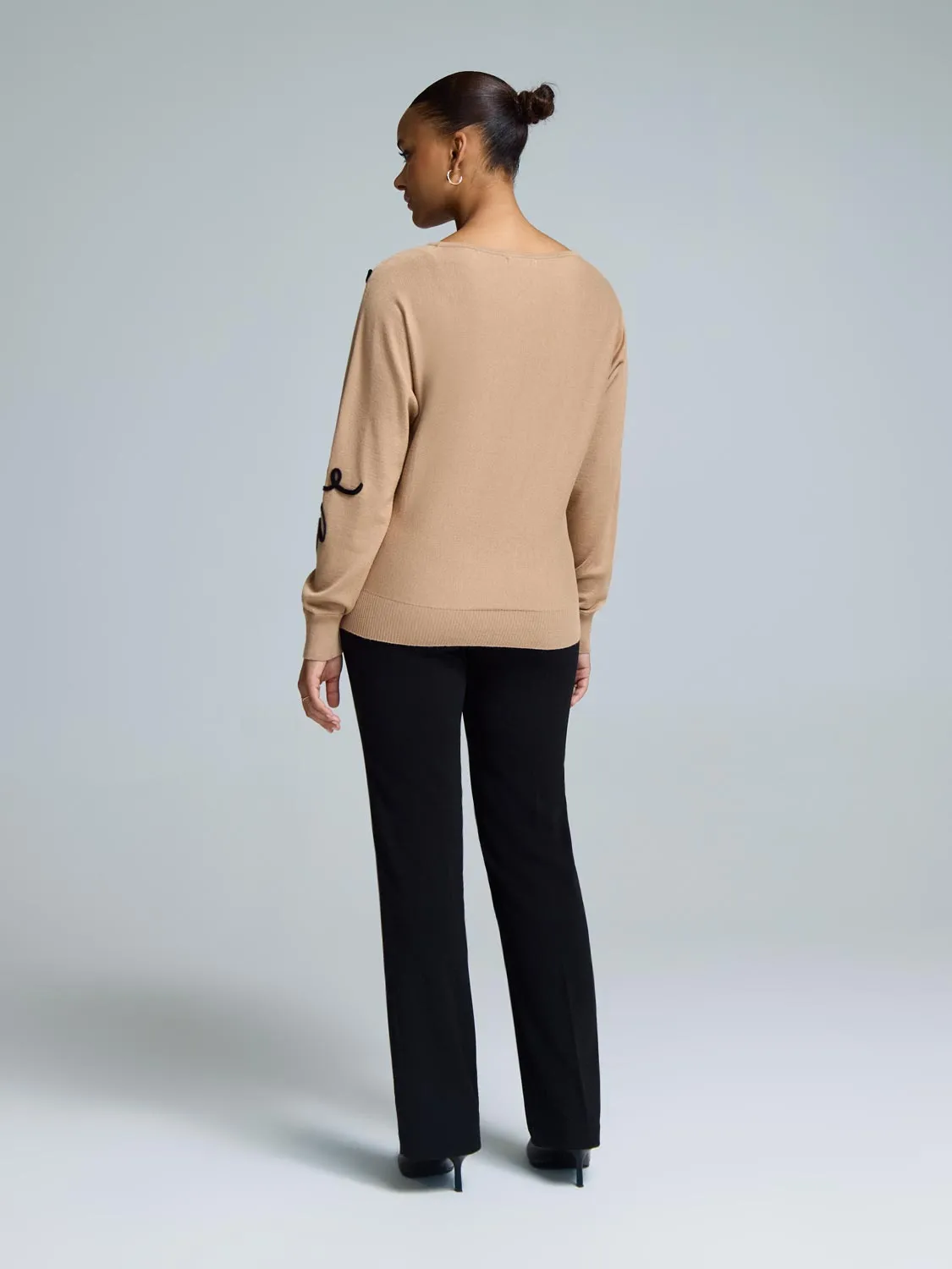 Knit Sweater With Floral Design sold by Suzy Shier product image thumbnail 3