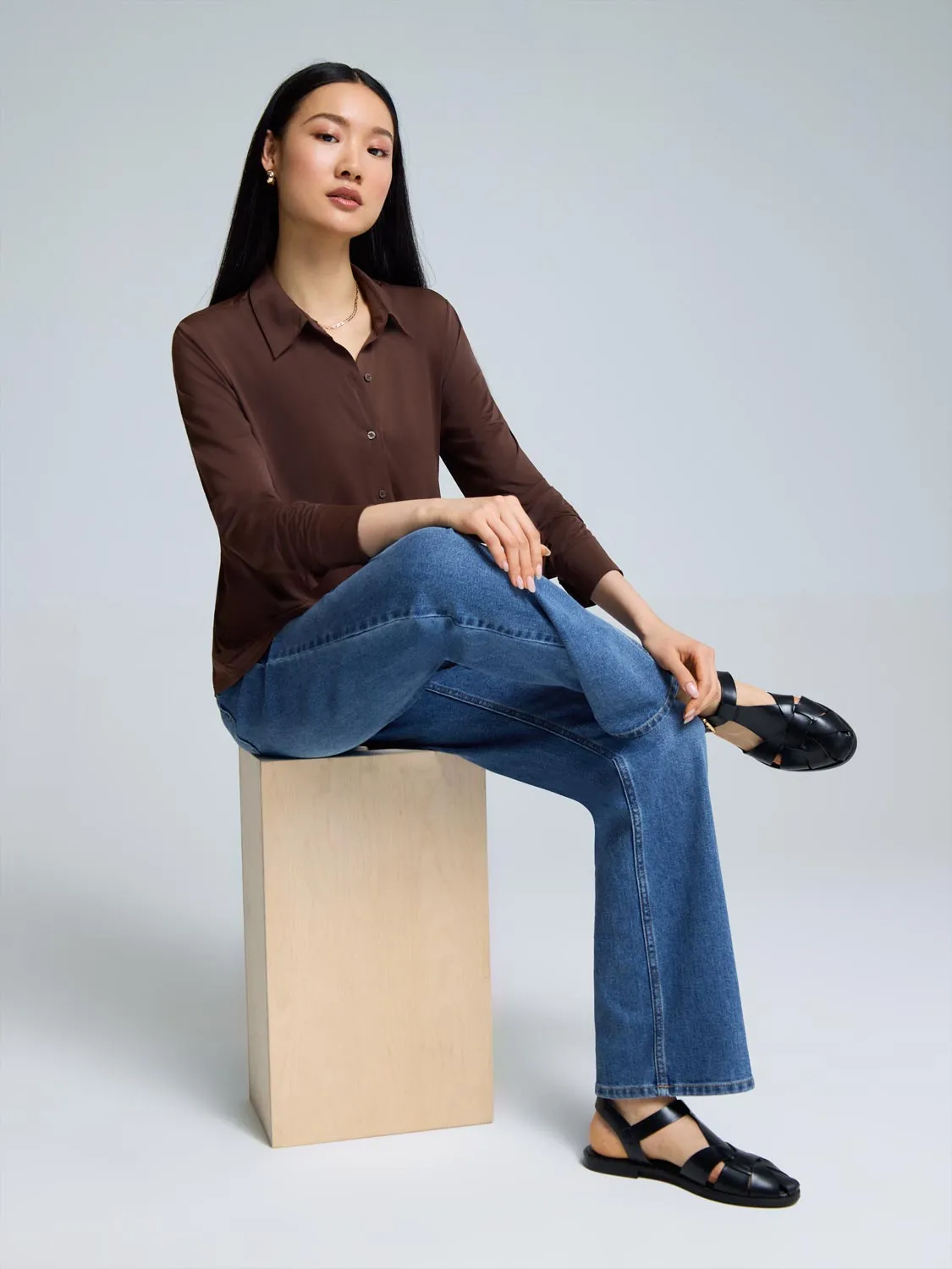 Long Sleeve Button-Up Blouse sold by Suzy Shier product image thumbnail 2