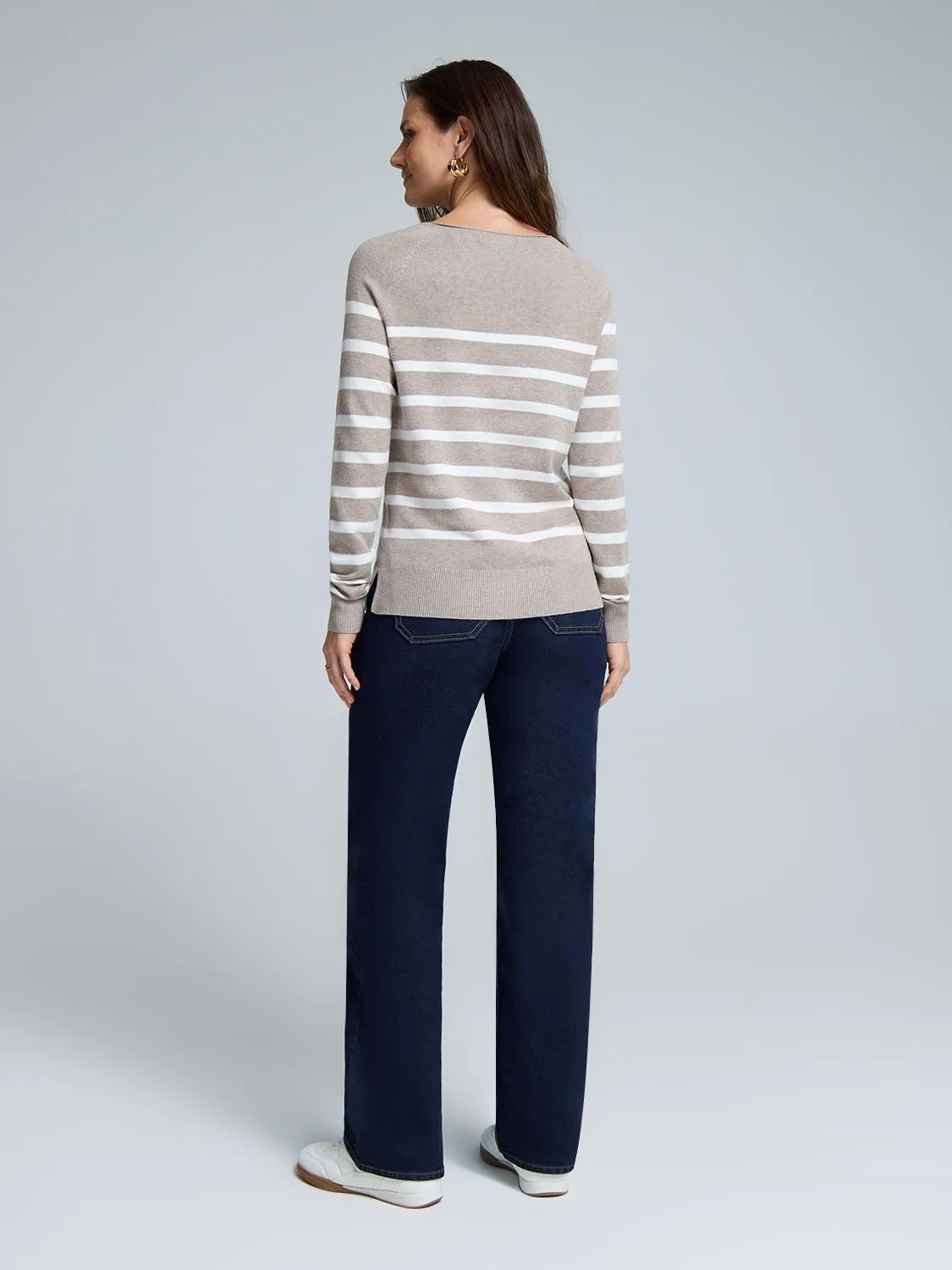 V-Neck Striped Sweater sold by Suzy Shier product image thumbnail 3