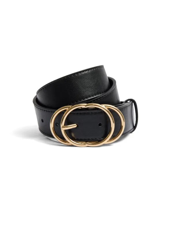 Faux Leather Gold Buckle Belt sold by Suzy Shier