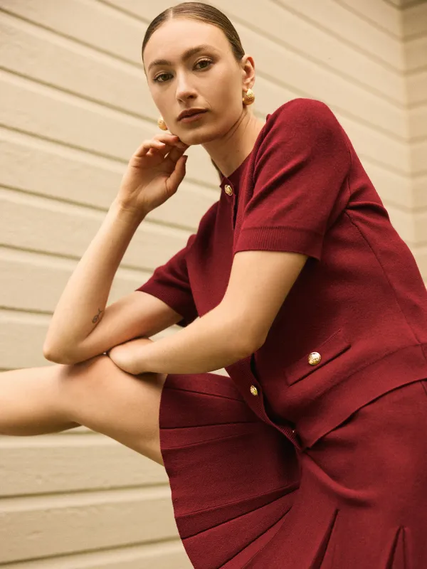 Short Sleeve Button-Up Cardigan sold by Suzy Shier