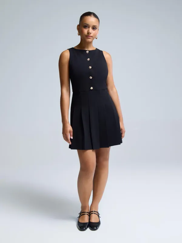 Sleeveless Mini Dress With Pleated Skirt sold by Suzy Shier