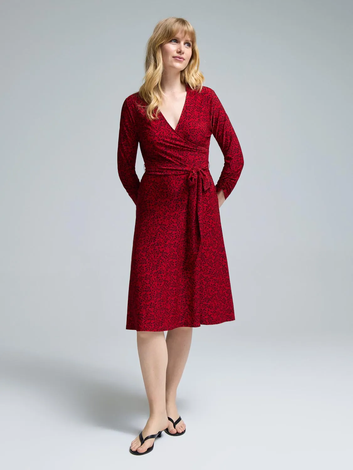 Leaf Print A-Line Midi Dress sold by Suzy Shier