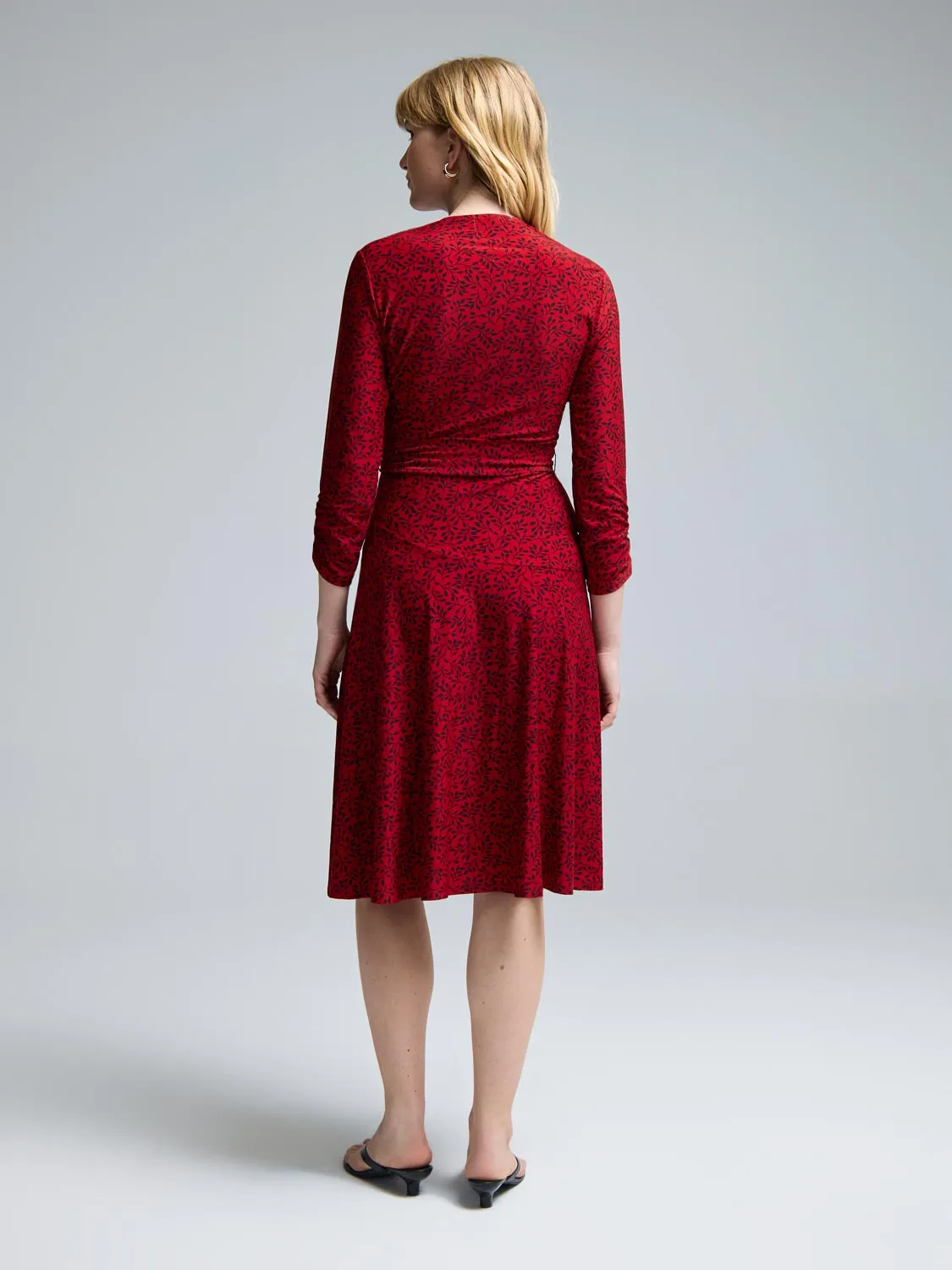 Leaf Print A-Line Midi Dress sold by Suzy Shier product image thumbnail 4