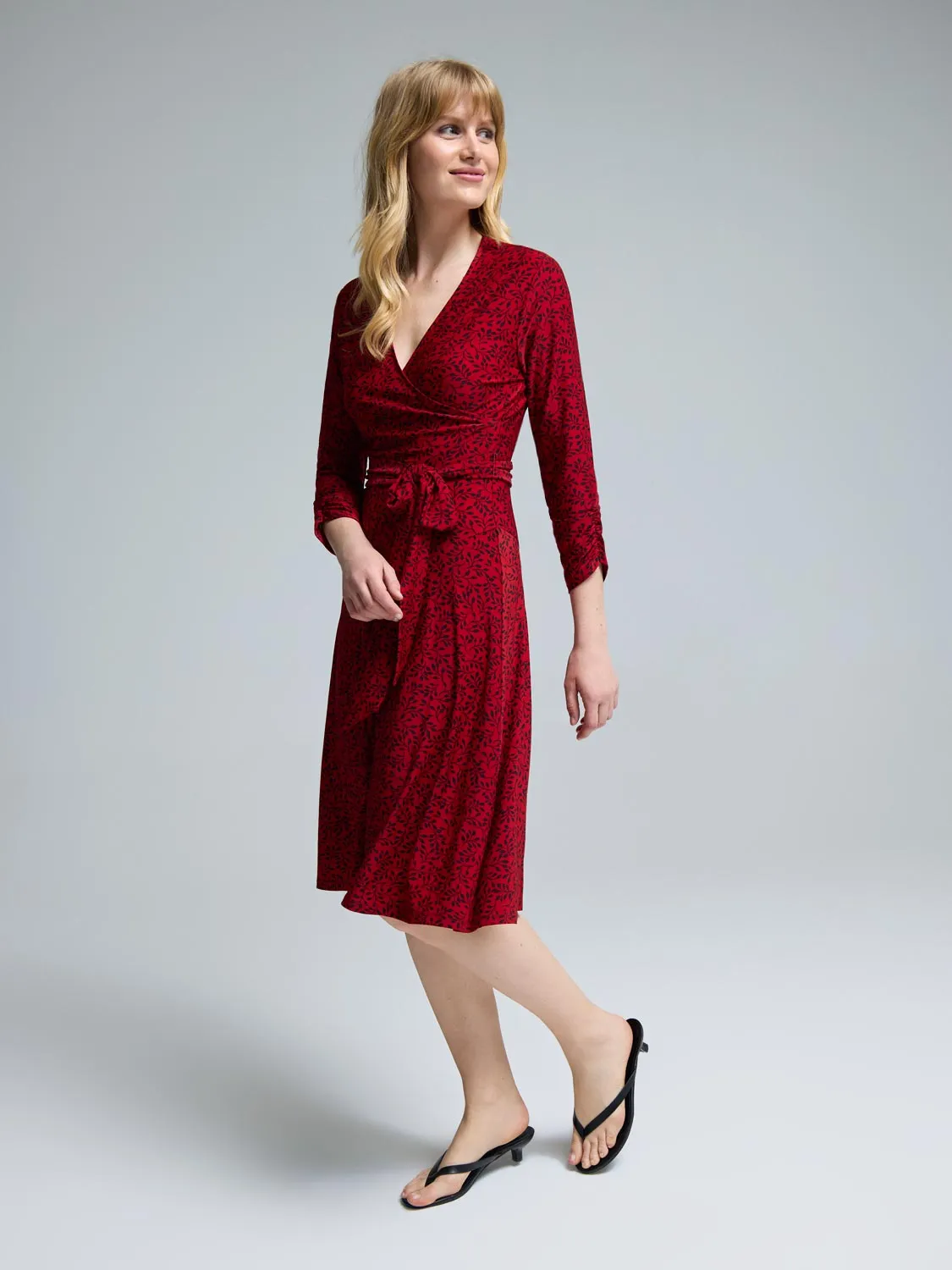 Leaf Print A-Line Midi Dress sold by Suzy Shier product image thumbnail 3