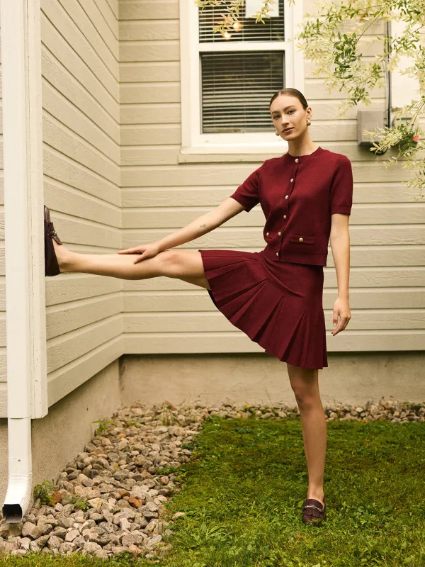 Sweater Knit Pleated Mini Skirt sold by Suzy Shier