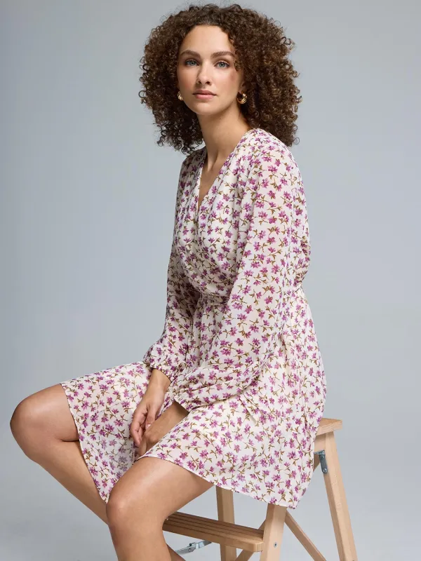 Floral Fit & Flare Mini Chiffon Dress sold by Suzy Shier