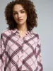 Plaid Button-Front Chiffon Blouse sold by Suzy Shier