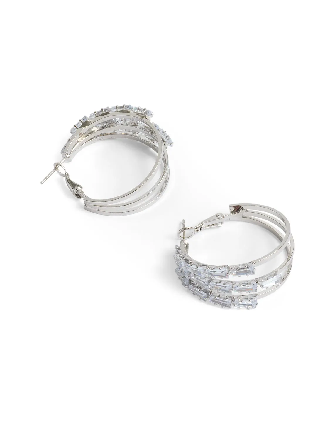 Crystal Detail Hoop Earrings sold by Suzy Shier
